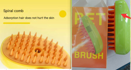 HKM-395091 3-in-1 Electric Cat and Dog Grooming Brush with Steam and Spray for Massage and Hair Removal