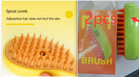 HKM-395091 3-in-1 Electric Cat and Dog Grooming Brush with Steam and Spray for Massage and Hair Removal