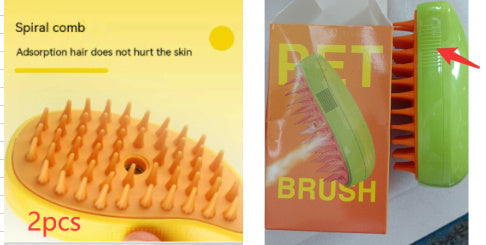 HKM-395091 3-in-1 Electric Cat and Dog Grooming Brush with Steam and Spray for Massage and Hair Removal
