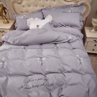 HKM-395091 Princess Wind Embroidered Bed Sheet and Cover Set - Multiple Sizes Available
