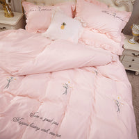 HKM-395091 Princess Wind Embroidered Bed Sheet and Cover Set - Multiple Sizes Available