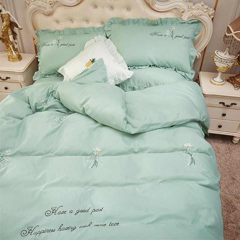 HKM-395091 Princess Wind Embroidered Bed Sheet and Cover Set - Multiple Sizes Available