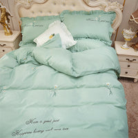 HKM-395091 Princess Wind Embroidered Bed Sheet and Cover Set - Multiple Sizes Available