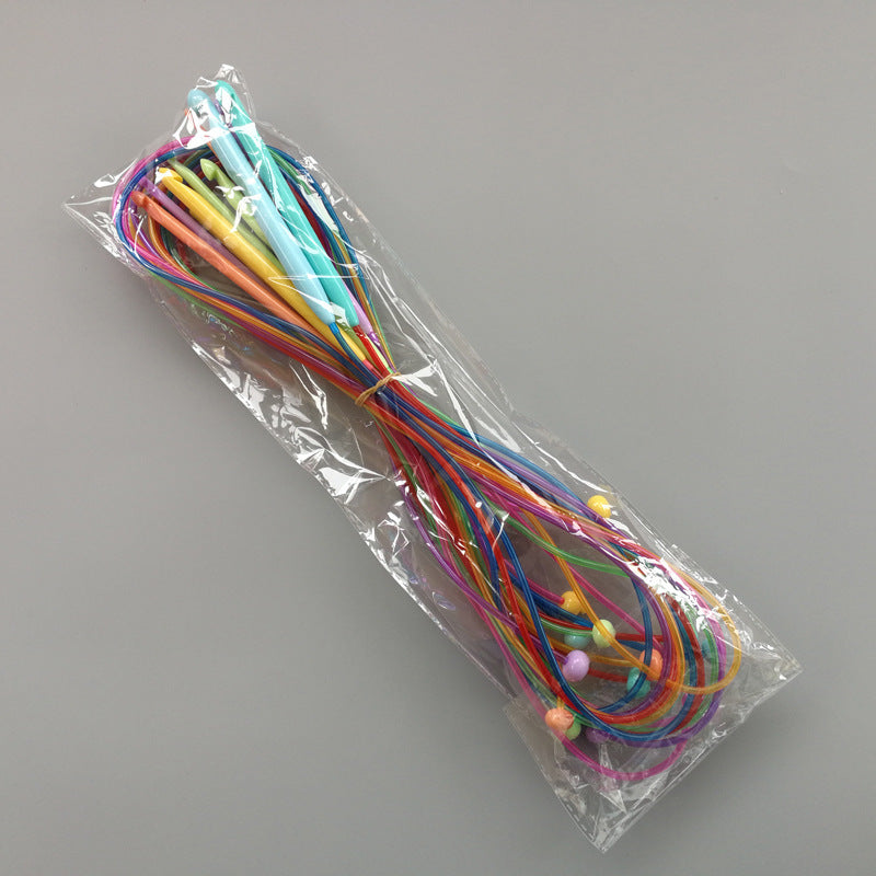 HKM-395155 ABS Plastic Knitting Needles Set with 12 Bags - Crochet Length 120CM, Lightweight and Durable