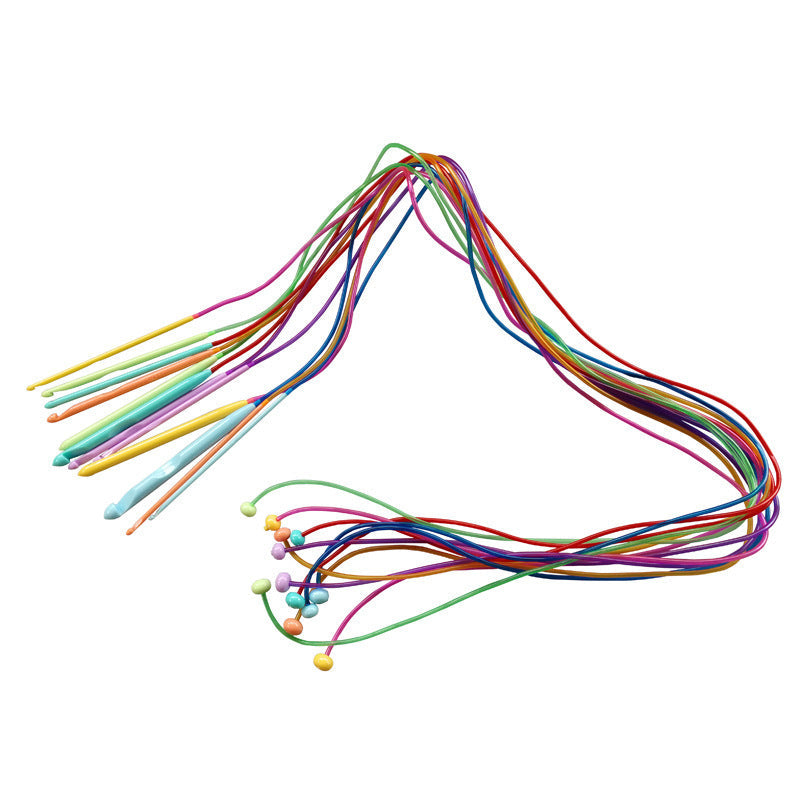 HKM-395155 ABS Plastic Knitting Needles Set with 12 Bags - Crochet Length 120CM, Lightweight and Durable