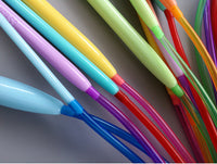 HKM-395155 ABS Plastic Knitting Needles Set with 12 Bags - Crochet Length 120CM, Lightweight and Durable