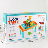 HKM-395155 Interactive 208-Piece DIY Building Blocks Table with Storage for Kids - Educational and Fun Learning Toy