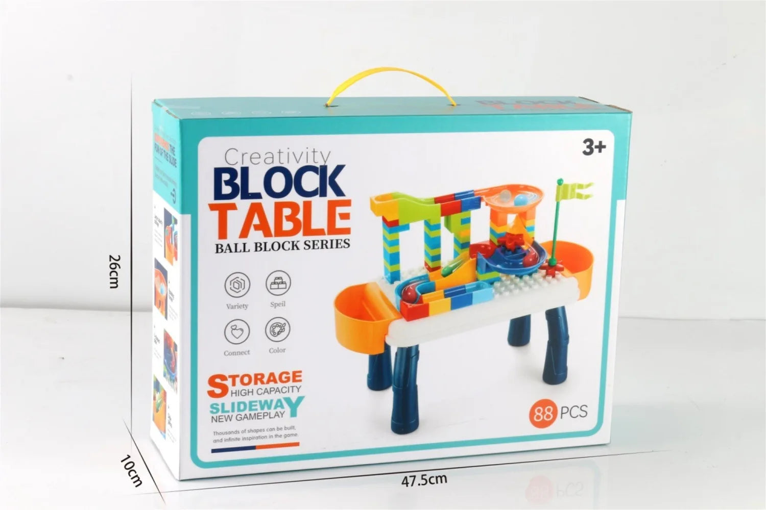 KTX-395155 Interactive 208-Piece DIY Building Blocks Table with Storage for Kids - Educational and Fun Learning Toy