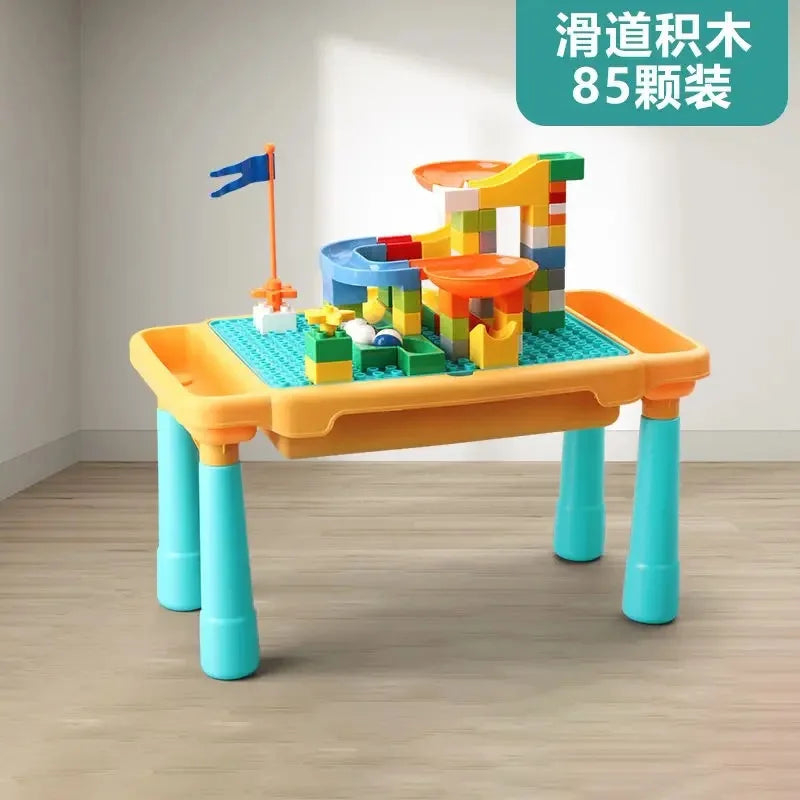 KTX-395155 Interactive 208-Piece DIY Building Blocks Table with Storage for Kids - Educational and Fun Learning Toy