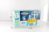 HKM-395155 Interactive 208-Piece DIY Building Blocks Table with Storage for Kids - Educational and Fun Learning Toy