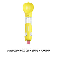 HKM-395155 Portable 3-in-1 Dog Water Bottle with Food Feeder, Waste Bag Dispenser, and Treat Holder, 300ml/500ml