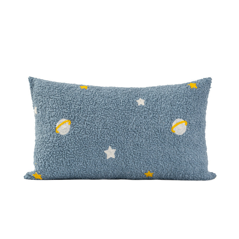 HKM-395219 Blue Planet Modern Embroidered Pillow for Living Room - Available in 45x45cm and 30x50cm