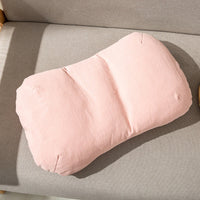 HKM-395283 Children's Mini Lumbar Support Pillow - Solid Color All Cotton Latex - Beige, Pink, Blue, Brown, Gray