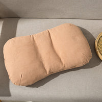 HKM-395283 Children's Mini Lumbar Support Pillow - Solid Color All Cotton Latex - Beige, Pink, Blue, Brown, Gray