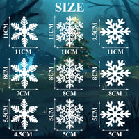 HKM-395411 White Snowflake Window Clings - 135 Pcs Static Stickers for Christmas and Winter Decorations