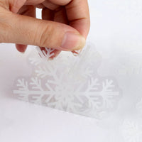 HKM-395411 White Snowflake Window Clings - 135 Pcs Static Stickers for Christmas and Winter Decorations