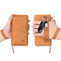 HKM-395411 Wrist Strap Wallet Style Mobile Phone Holster for iPhone Models