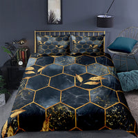 HKM-395475 Digital Printing Geometric Quilt Cover Set - 3-Piece Bedding Collection