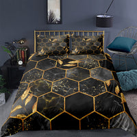 HKM-395475 Digital Printing Geometric Quilt Cover Set - 3-Piece Bedding Collection