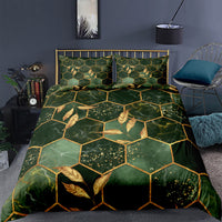 HKM-395475 Digital Printing Geometric Quilt Cover Set - 3-Piece Bedding Collection
