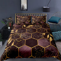 HKM-395475 Digital Printing Geometric Quilt Cover Set - 3-Piece Bedding Collection
