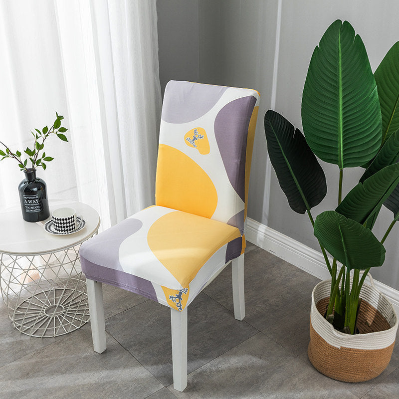 HKM-395539 Elastic Universal Dining Chair Cover - Fits Back Height 38-58cm, Seat Dimensions 38-50cm