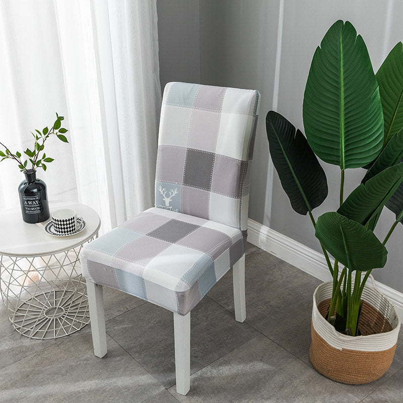 HKM-395539 Elastic Universal Dining Chair Cover - Fits Back Height 38-58cm, Seat Dimensions 38-50cm