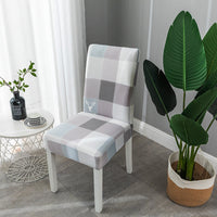 HKM-395539 Elastic Universal Dining Chair Cover - Fits Back Height 38-58cm, Seat Dimensions 38-50cm