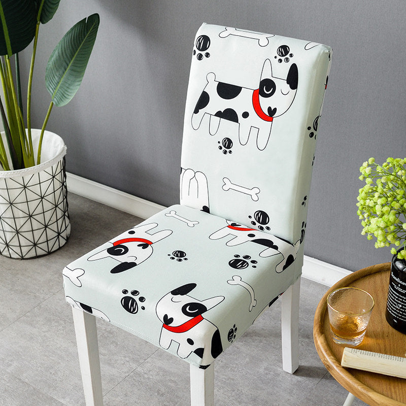 HKM-395539 Elastic Universal Dining Chair Cover - Fits Back Height 38-58cm, Seat Dimensions 38-50cm