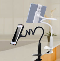 HKM-395539 Universal Adjustable Lazy Tablet Mount Holder for Mobile Phones and Tablets, Black and White, 1 Meter or 70 cm Stretching Support, 18*25 CM Size
