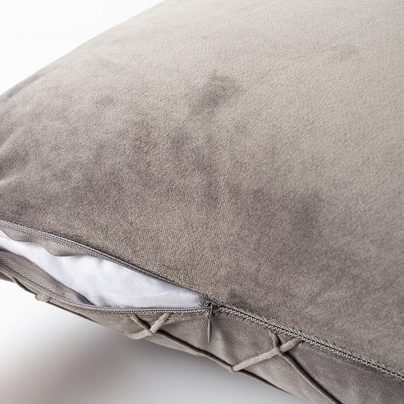HKM-395603 Diamond Plaid Velvet Pillowcase - Plush 45X45cm Cushion Cover for Living Room, Bedroom, and More
