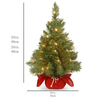HKM-395923 60cm Mini Artificial Christmas Tree Decoration in Gold and Red for Home or Office Use