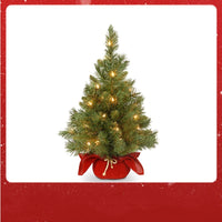 HKM-395923 60cm Mini Artificial Christmas Tree Decoration in Gold and Red for Home or Office Use