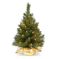HKM-395923 60cm Mini Artificial Christmas Tree Decoration in Gold and Red for Home or Office Use