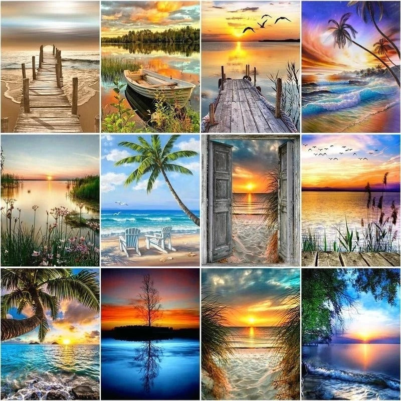 HKM-396243 Frameless Digital Oil Painting on Linen – Modern Simplicity Home Decor