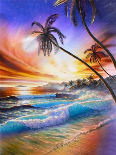 HKM-396243 Frameless Digital Oil Painting on Linen – Modern Simplicity Home Decor