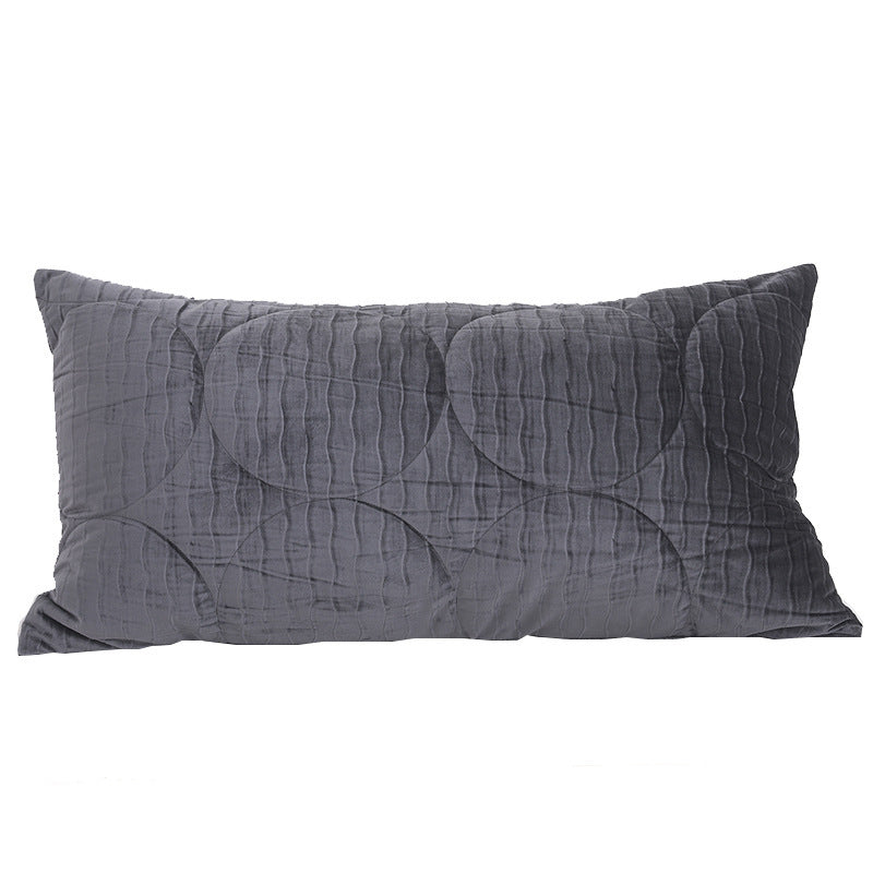 HKM-396307 Modern Italian Velvet Flannel Pillowcase - Large 50x90cm Decorative Cushion Cover in Red, Green, or Gray