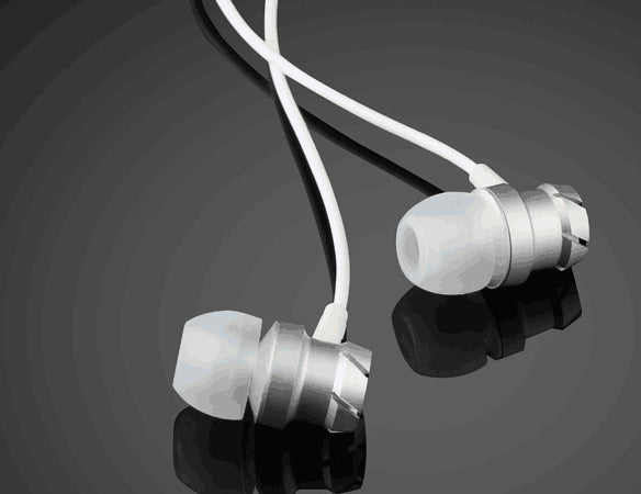 HKM-396371 Metal In-Ear Earphones with Turbo Bass and Built-in Microphone, 3.5mm Wired Headset, Comfortable Fit