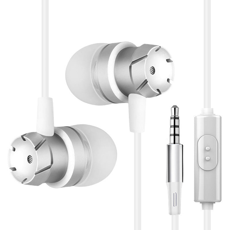 HKM-396371 Metal In-Ear Earphones with Turbo Bass and Built-in Microphone, 3.5mm Wired Headset, Comfortable Fit