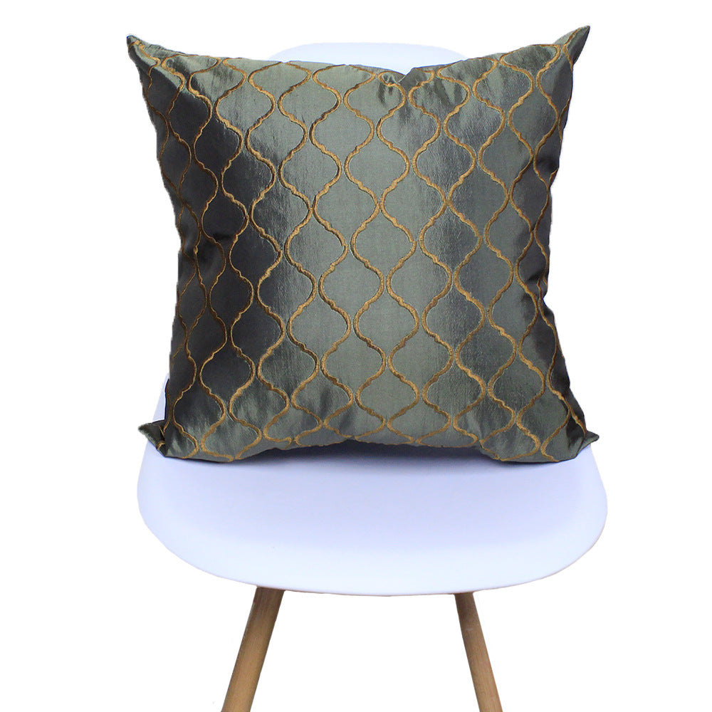 HKM-396435 Neoclassical Stripe Cushion Cover in Artificial Silk with PP Cotton Filling