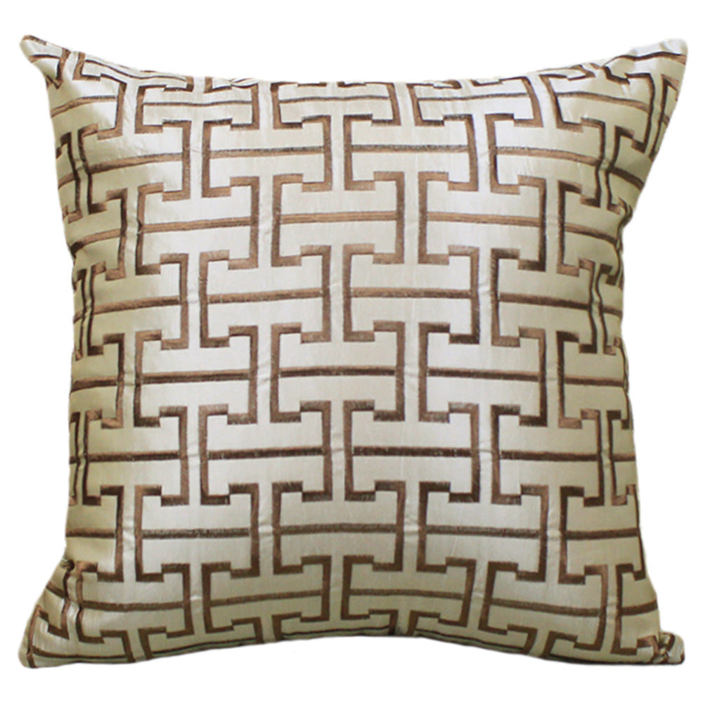 HKM-396435 Neoclassical Stripe Cushion Cover in Artificial Silk with PP Cotton Filling