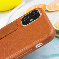 HKM-396563 Imitation Leather Back Cover Compatible with iPhone Models - Simple Solid Color Design