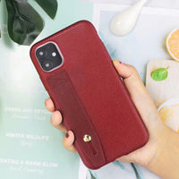 HKM-396563 Imitation Leather Back Cover Compatible with iPhone Models - Simple Solid Color Design