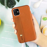 HKM-396563 Imitation Leather Back Cover Compatible with iPhone Models - Simple Solid Color Design