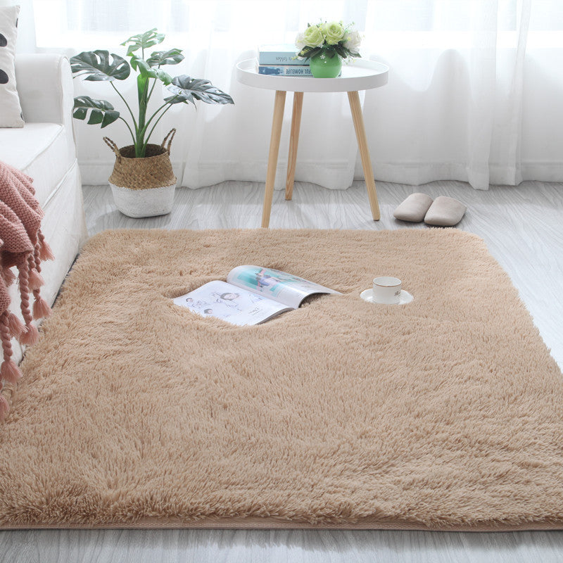 HKM-396691 Plush Polyester Fiber Carpet for Bedroom and Living Room - Various Sizes Available
