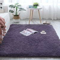 HKM-396691 Plush Polyester Fiber Carpet for Bedroom and Living Room - Various Sizes Available