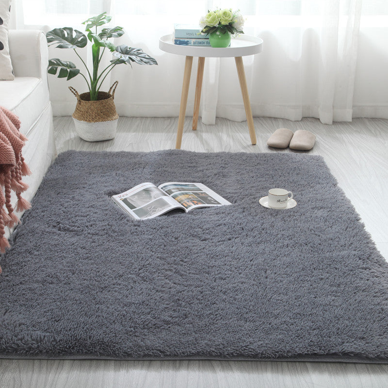 HKM-396691 Plush Polyester Fiber Carpet for Bedroom and Living Room - Various Sizes Available