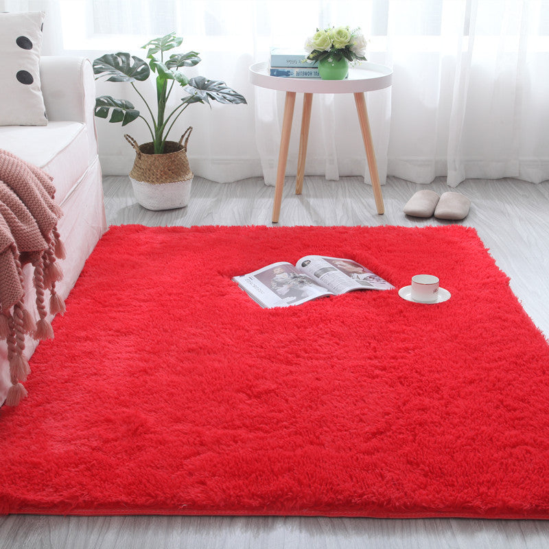 HKM-396691 Plush Polyester Fiber Carpet for Bedroom and Living Room - Various Sizes Available