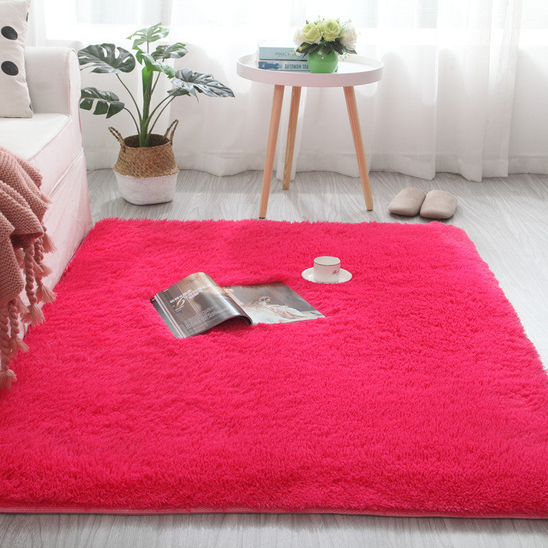 HKM-396691 Plush Polyester Fiber Carpet for Bedroom and Living Room - Various Sizes Available