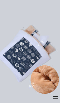 HKM-396755 Removable and Washable Cat Litter Nest - Soft PP Cotton and Lamb Cashmere, Available in Red and Blue, Sizes S, M, L